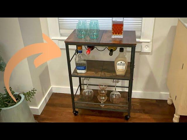 Amazon Furniture Review: YATINEY Bar Cart, 3-Tier Serving Cart, Kitchen Cart with Wine Rack