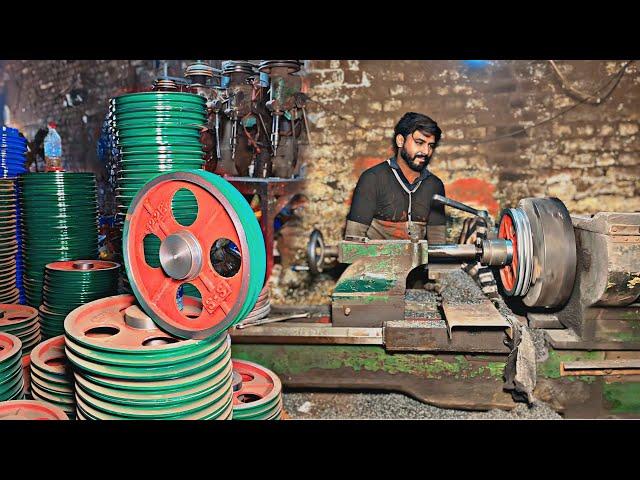 Wonderful Process Of Making Double Belt Pulley For Thresher Machine In Local Factory || How To Make