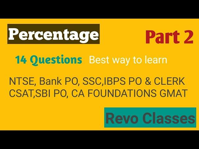 percentage Question Practice |Revo Classes |Aptitude