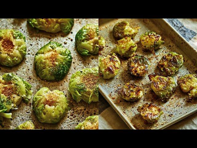 HEALTHY RECIPES | Crispy Smashed Brussels Sprouts | The Perfect Veggie Side Dish!