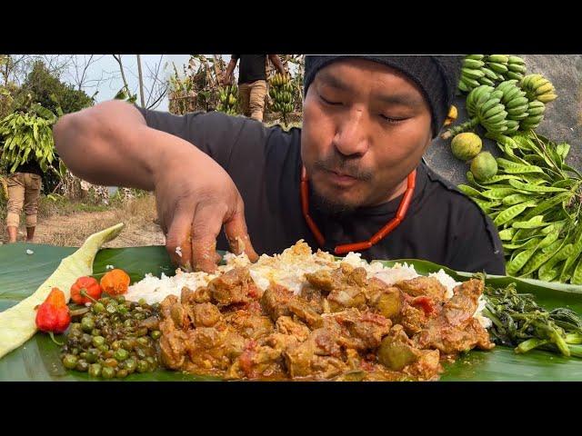 Farm vlog || eating huge amount of chicken gizzard and liver || different varieties in one plate.