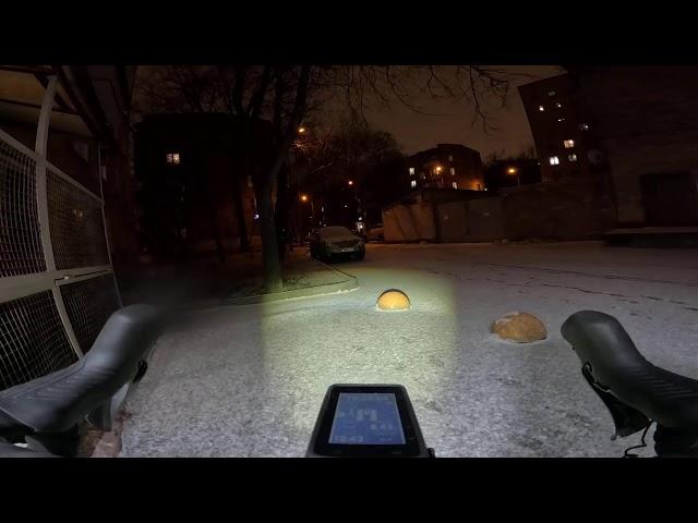 Bike Ride through Snow Moscow | evening Live Stream Bicycle Commute | 2025-02-14 #gopro