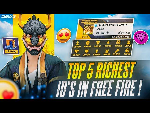 Searching… TOP 5 RICHEST IDS in Free fire  - Gaming with Raahim