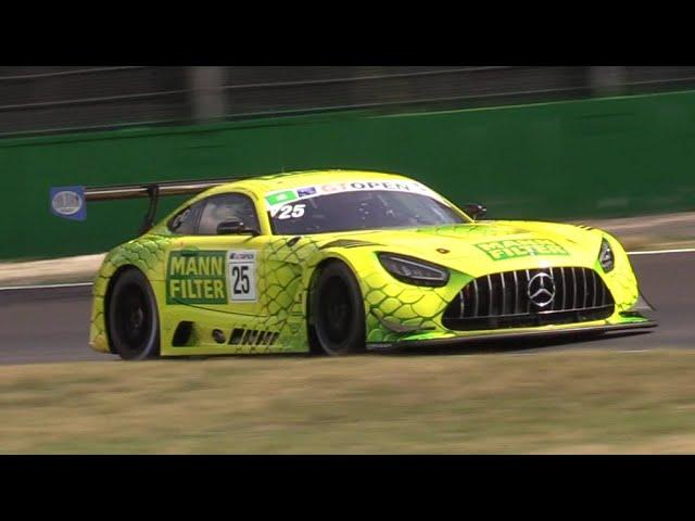 Mercedes AMG GT3 EVO Racing at Monza Circuit- Pure Sound in Action!