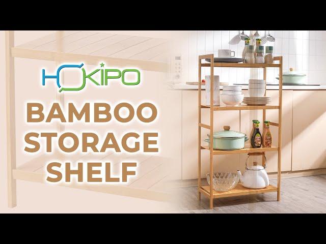 HOKIPO 4 Tier Bamboo Kitchen Storage Shelf