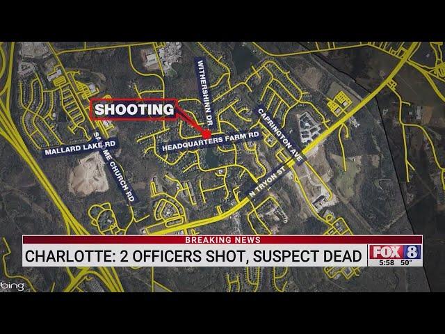 2 Charlotte officers shot, suspect dead, police say