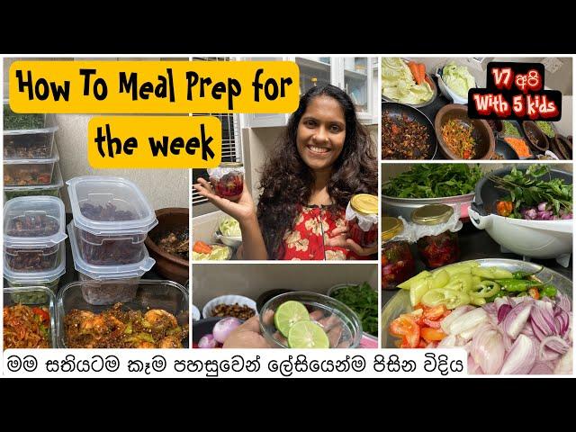 How To Meal Prep for the week | මම සතියටම කෑම පහසුවෙන් හා ලේසියෙන්ම සකසා ගන්නා විදිය #with5kids #v7