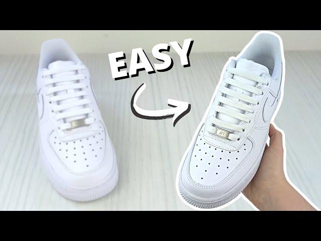 HOW TO BAR LACE NIKE AIR FORCE 1s (EASY Way)