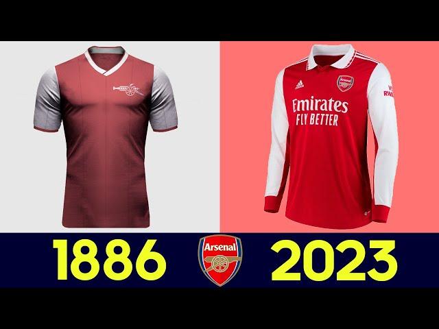 The Evolution of Arsenal Football Kit 2022-23 (2022) | All Arsenal Football Jerseys in History 22/23