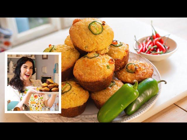 The BEST Jalapeño Cheddar Cornbread Muffins EVER!! -Sweetartgal