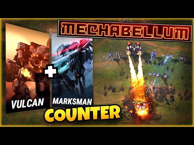 BEATING MARKSMAN + VULCAN (feat. Splash Mustangs + Melting Point) | Mechabellum Strategy Guide