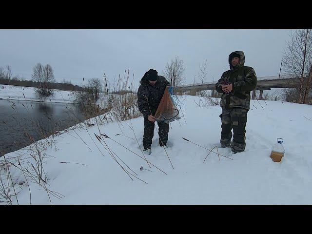 Кастинговая сеть капроновая с кольцом Американского типа. Ловля живца зимой!