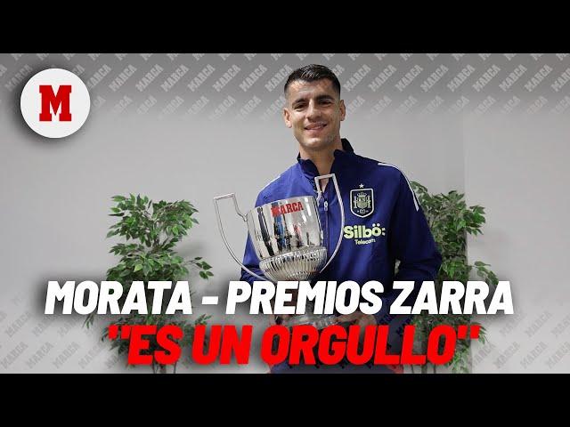 Morata recibe el Premio Zarra: "Es un orgullo compartirlo con Mayoral"