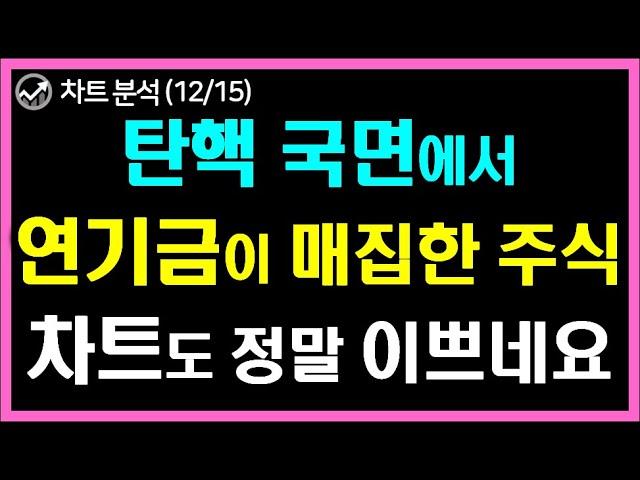 급락장에 연기금이 매집한 주식. 차트도 정말 이쁘네요.