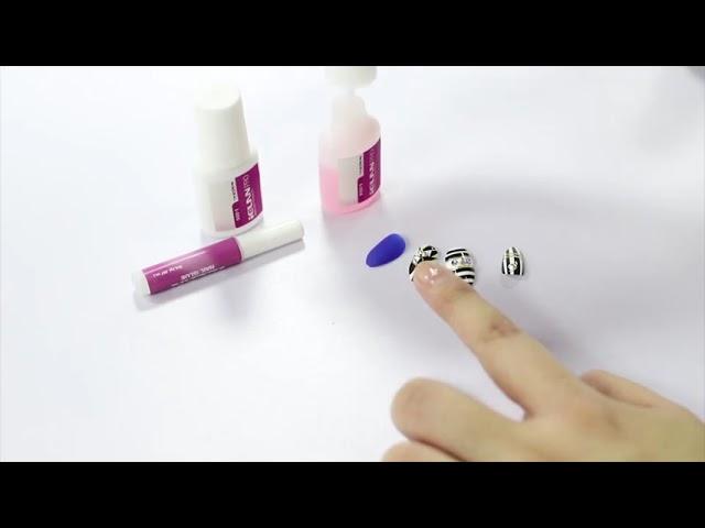 How to apply pink nail glue and lash extension adhesive