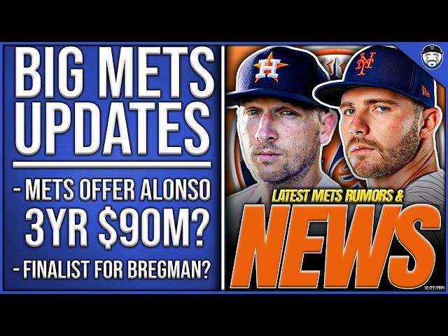 BIG Mets Updates: Mets OFFER Alonso 3YR Deal? Mets FINALISTS For Bregman? (Mets News)