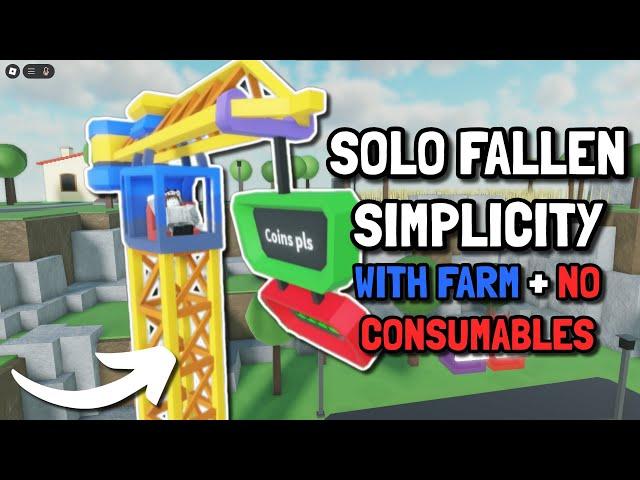 SOLO FALLEN TRIUMPH ON SIMPLICITY WITH FARM (NO CONSUMABLES) | Roblox Tower Defense Simulator TDS