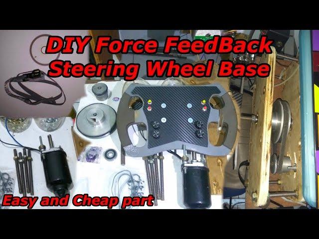 DIY force feedback steering wheel base, using modified car wiper DC motor