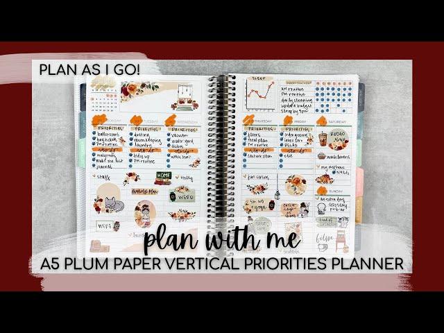 PLAN WITH ME | FUNctional planning in my A5 plum paper vertical priorities planner | first fall kit!