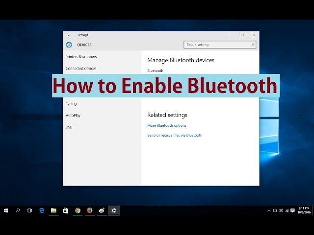 How to Enable Bluetooth in Windows 10