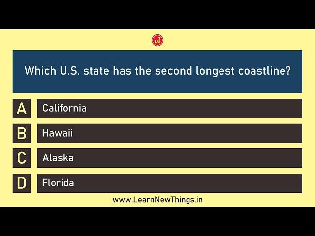 USA GK Quiz - Part 1 | 25 Questions | United States of America - General Knowledge Quiz