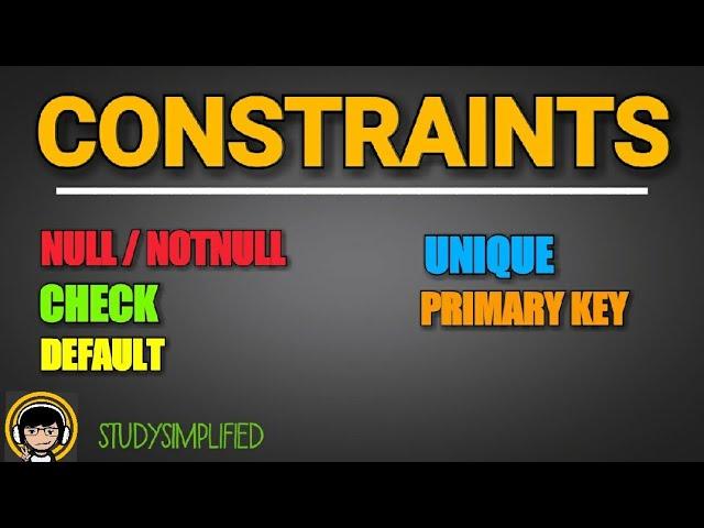 constraint in dbms/sql - (null / notnull, check, default , unique, primary key constraints)