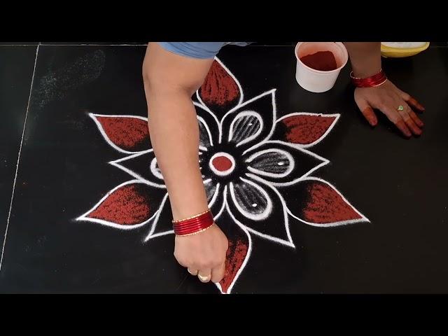 simple rangoli design || daily muggulu || easy rangoli || small beautiful kolam