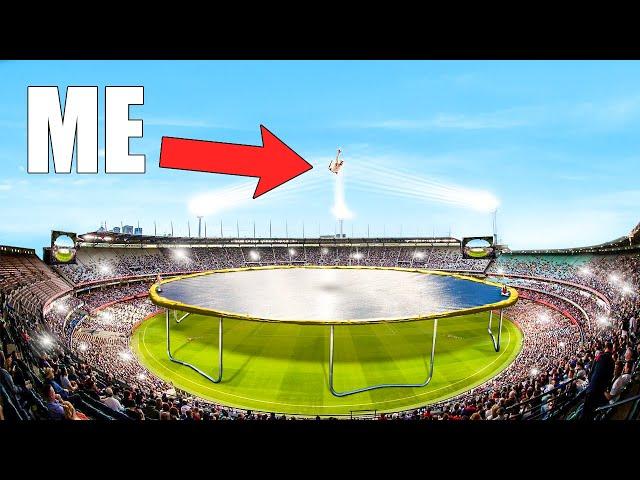 Biggest Trick on World’s BIGGEST Trampoline *Competition*