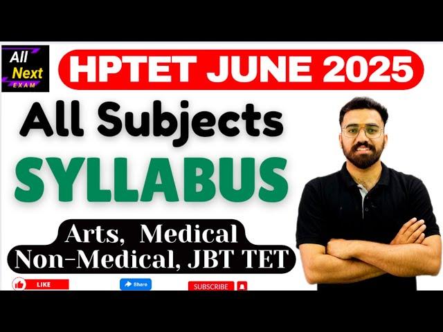 ️HPTET JUNE 2025 || All Subjects Syllabus || Arts, Medical, Non Medical, JBT TET || Roadmap #hptet