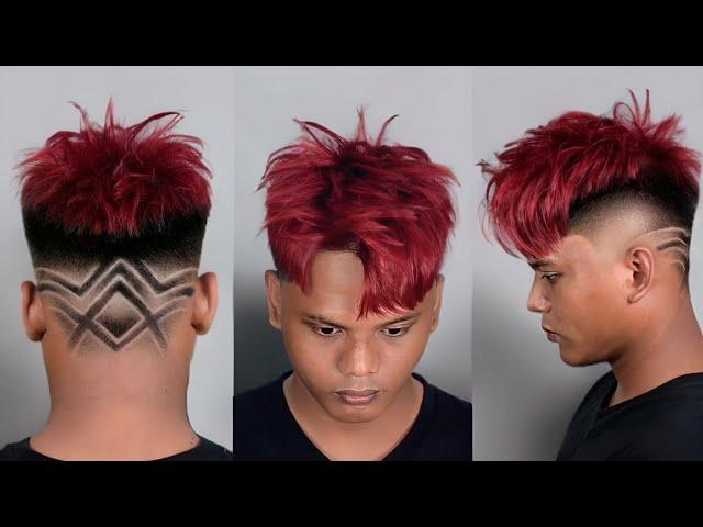 Skin Fade Design, Hair Tattoo, Comma Hairstyle - Mens Haircut