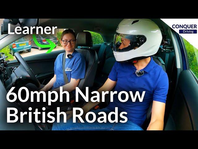 Learner Driver Trying 60mph Narrow British Country Roads