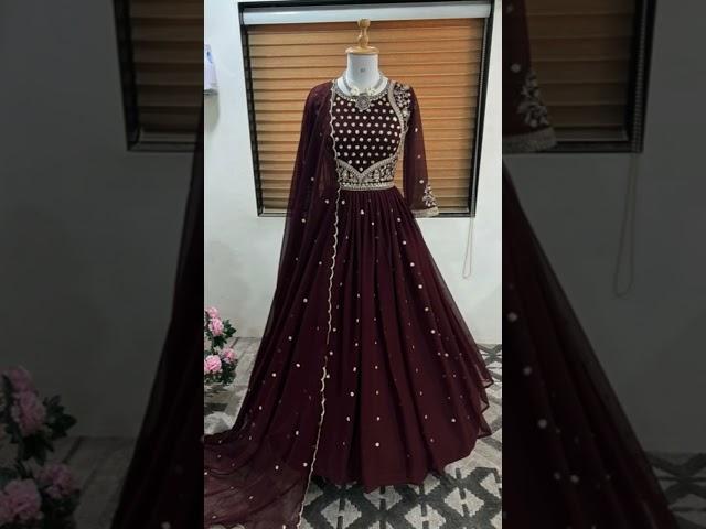 Designer Party Wear Look Gown & Dupatta Faux Georgette With Heavy Embroidery Sequence Work With Gown