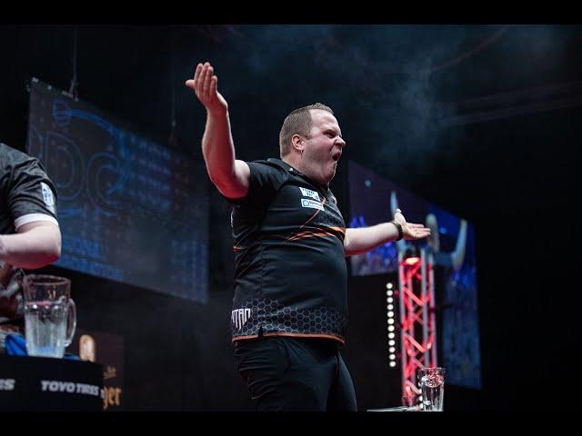 Dirk FALLS OVER during crazy walk-on!  | 2023 Dutch Darts Championship