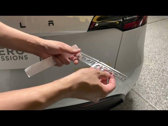 Tesla Model Y Performance BlackOut Emblems by Pimpmyev!