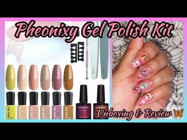 PHOENIXY Gel Polish Kit Unboxing & Review | Cute Short Halloween Nails | Simple & Easy Nails️️