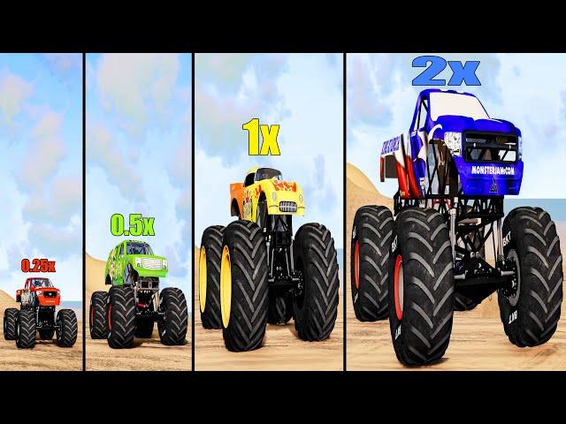 Big vs Medium vs Small Monster Trucks #10 - Beamng drive