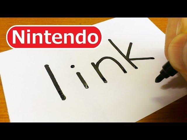 How to turn words LINK（The Legend of Zelda）into a cartoon - How to draw doodle art