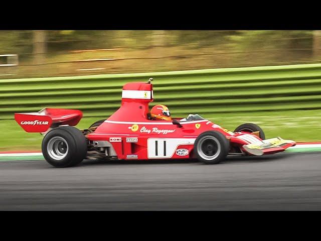 Ferrari 312 B3-74 F1 Car at Imola Circuit: 3.0L Flat-12 Engine Sound!