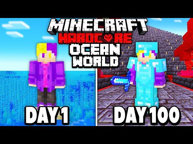 I Survived 100 Days in Hardcore Minecraft in an OCEAN ONLY World - PainDomination