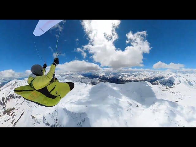 Paragliding time-laps relax in BogdanFly cocon. Wonderful Swiss Alps.