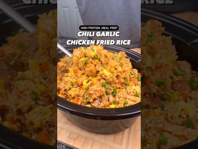 Macro-Friendly, High Protein Chili Garlic Chicken Fried Rice #shorts