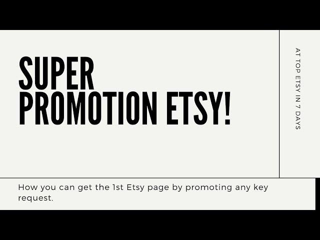 Etsy promoted listings strategy 2019 - Listings in TOP Etsy in 7 days! Etsy SEO. Skillshare Course