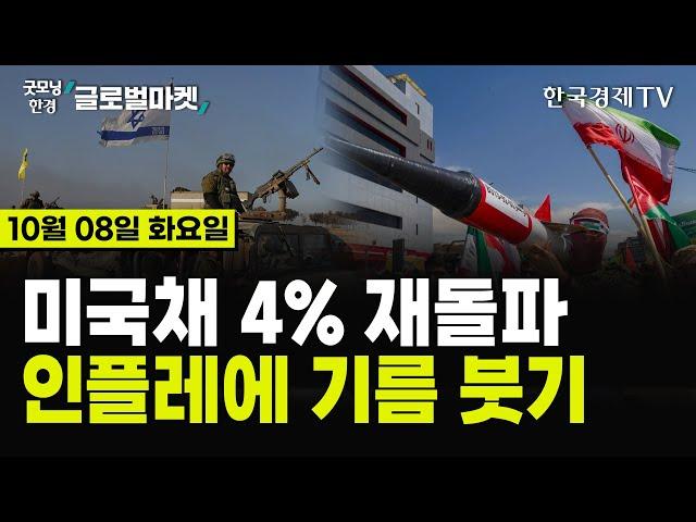 [10/8 #당잠사] 美 10년물 국채금리 4% 재돌파 | 가자전쟁 1년, 브렌트유 배럴당 80달러 돌파 | 허리케인 '밀턴' 초비상 | 슈마컴 칠전팔기? 주가 15% ▲