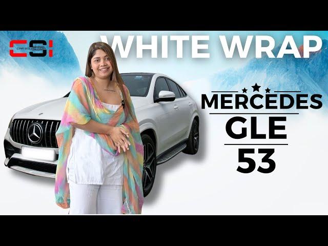 Pearl White Wrap on Mercedes GLE 53 AMG II Car Detailing in North-East II @car_squad_india_csi II