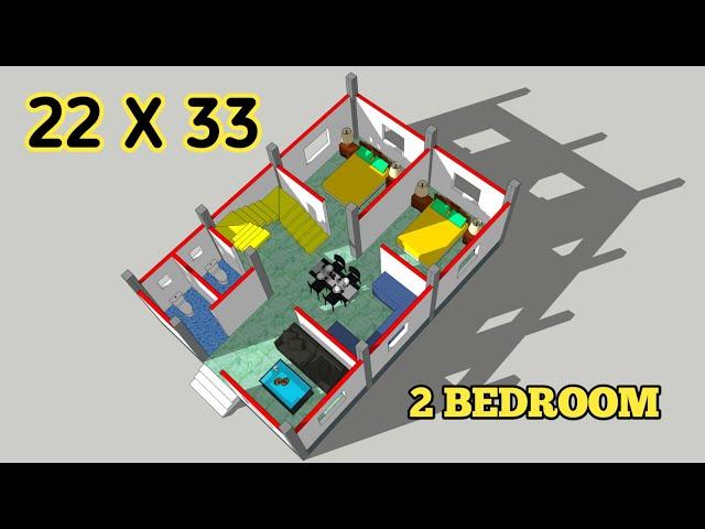 22x33 House Plan || 2 Bedrooms house plan || Modern house plan || Low budget house plan || Naksha