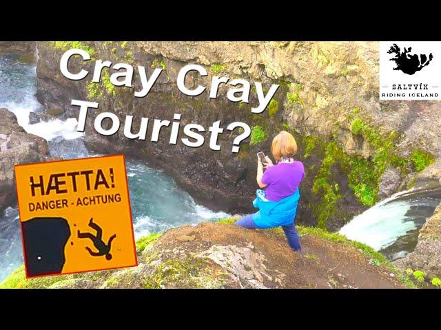 Crazy Tourist At A Dangerous Waterfall    !