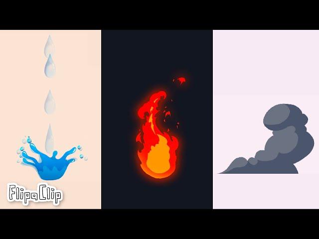 How to Animate Fire, Water & Smoke on mobile | Flipaclip tutorial