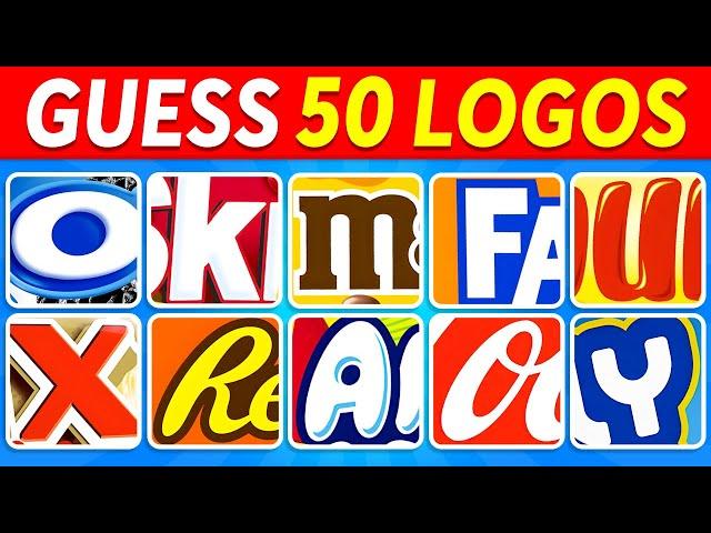 Guess the Food Logo with One Letter | 50 Famous Logos | Logo Quiz 2025