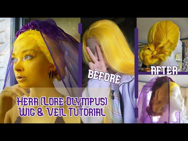 Lore Olympus HERA - Minimal Sewing - Golden Traitor Wig & Veil Tutorial