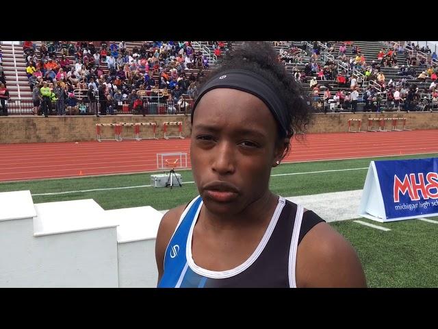 Watch Grace Stark win the 100 hurdles in 13.16 and 100 dash in 11.74